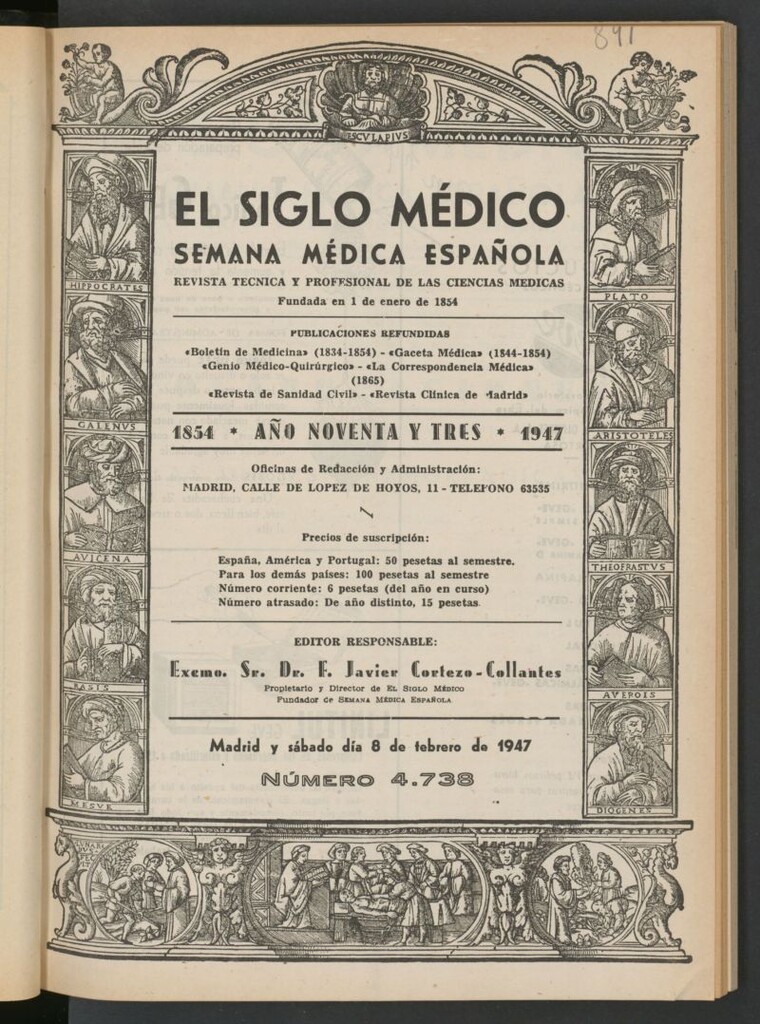 Miniatura de El Siglo médico: boletín de medicina y gaceta médica del 8 de febrero de 1947