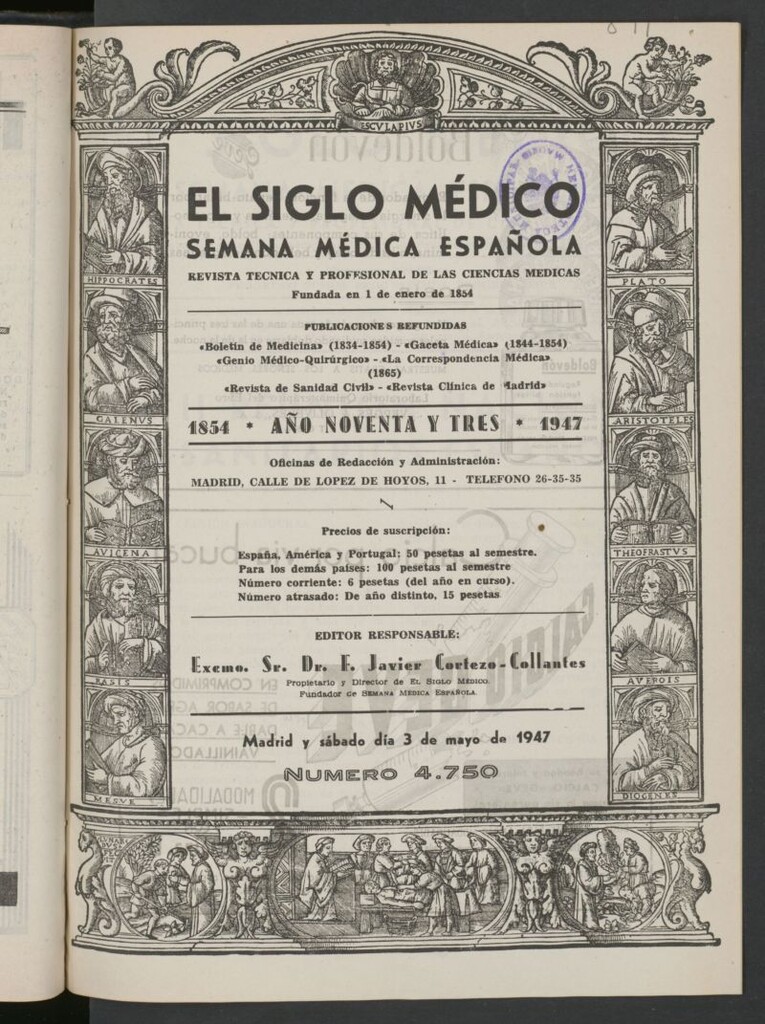 Miniatura de El Siglo médico: boletín de medicina y gaceta médica del 3 de mayo de 1947
