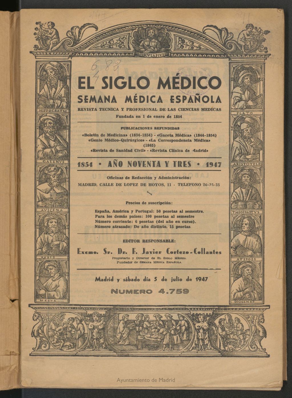 Miniatura de El Siglo médico : boletín de medicina y gaceta médica del 5 de julio de 1947
