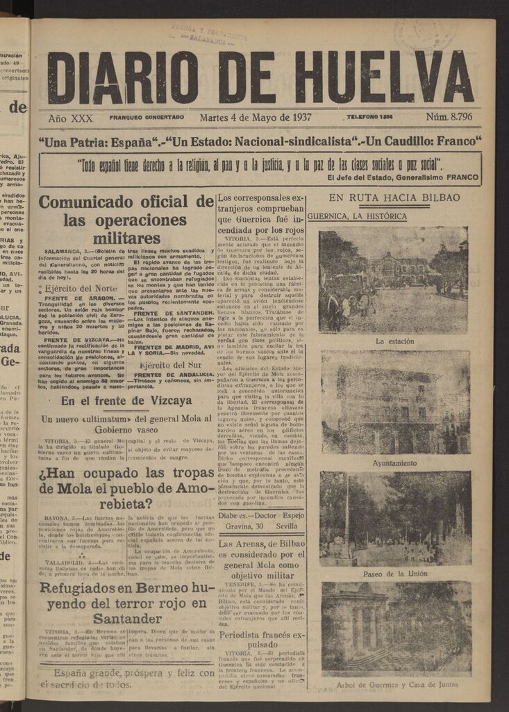 Miniatura de Diario de Huelva : periódico independiente del 4 de mayo de 1937