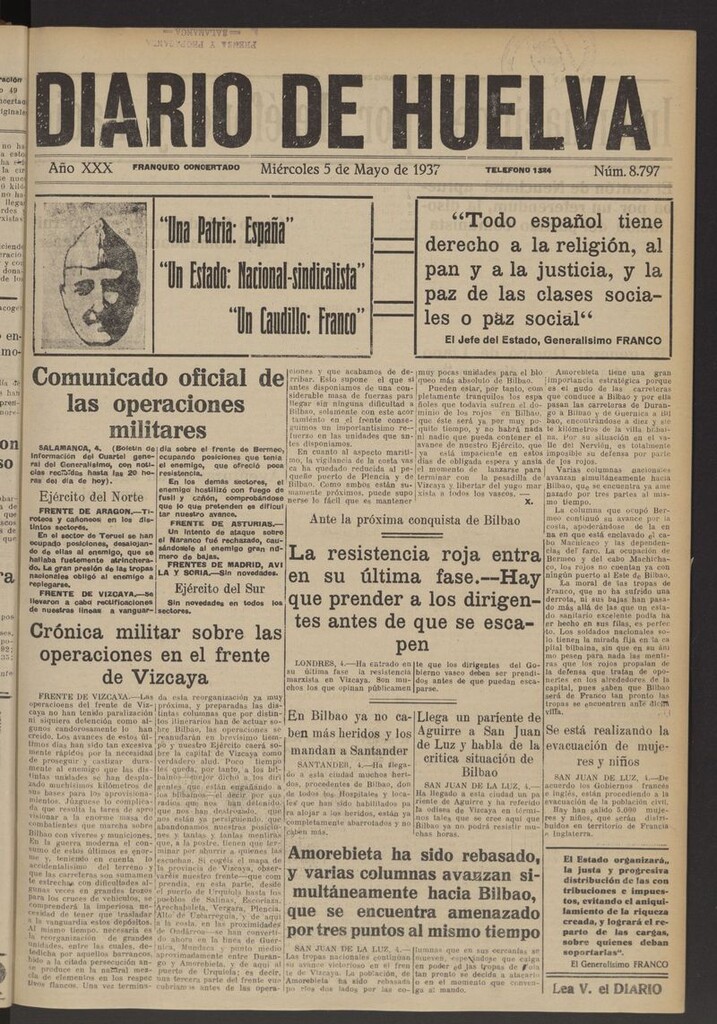 Miniatura de Diario de Huelva : periódico independiente del 5 de mayo de 1937