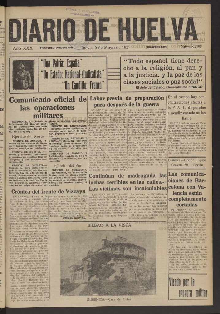 Miniatura de Diario de Huelva : periódico independiente del 6 de mayo de 1937