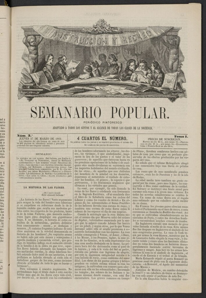 Miniatura de Semanario popular: periódico pintoresco del 27 de marzo de 1862, nº 3