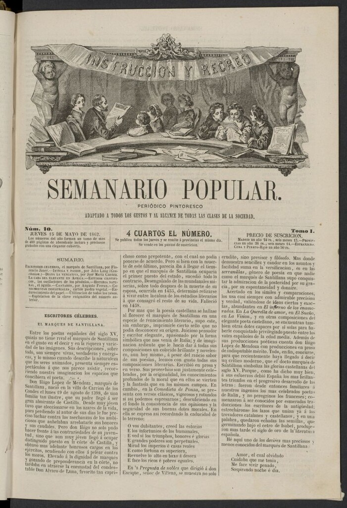 Miniatura de Semanario popular: periódico pintoresco del 15 de mayo de 1862, nº 10