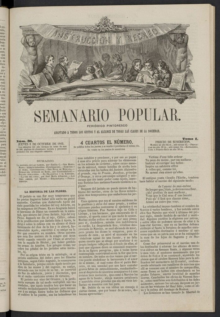 Miniatura de Semanario popular: periódico pintoresco del 9 de octubre de 1862, nº 31