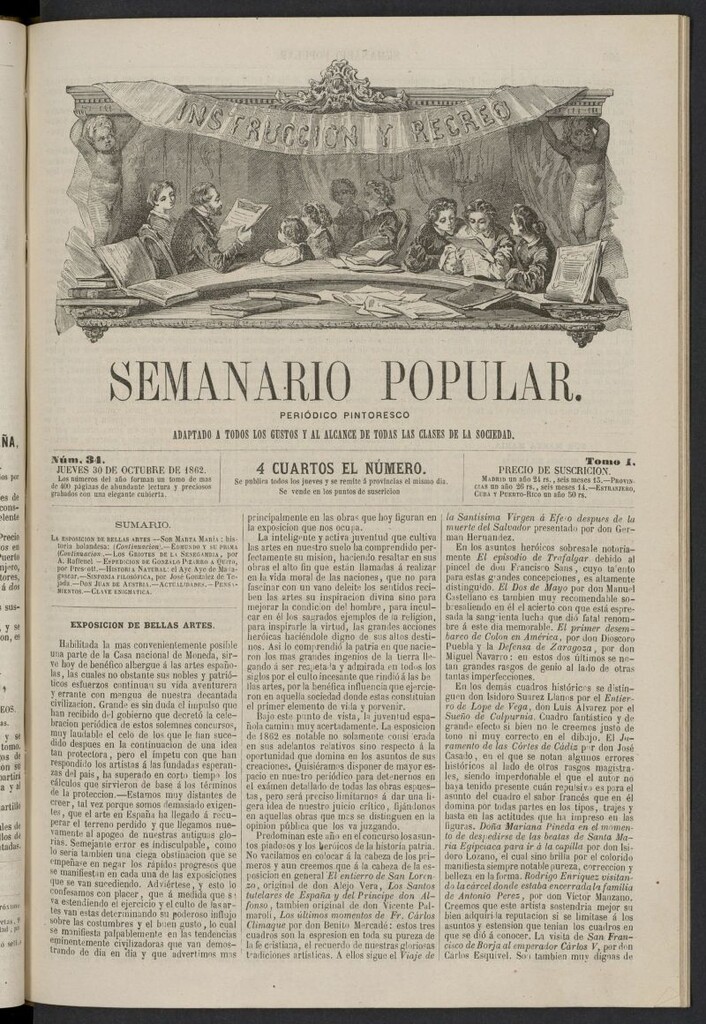 Miniatura de Semanario popular: periódico pintoresco del 30 de octubre de 1862, nº 34