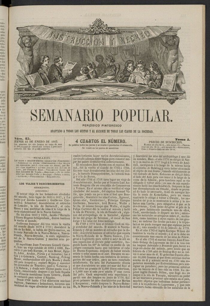 Miniatura de Semanario popular: periódico pintoresco del 15 de enero de 1863, nº 45