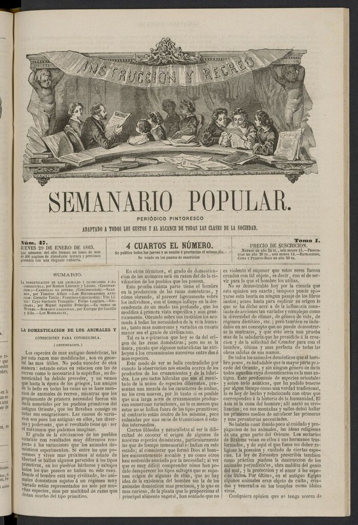 Miniatura de Semanario popular: periódico pintoresco del 29 de enero de 1863, nº 47