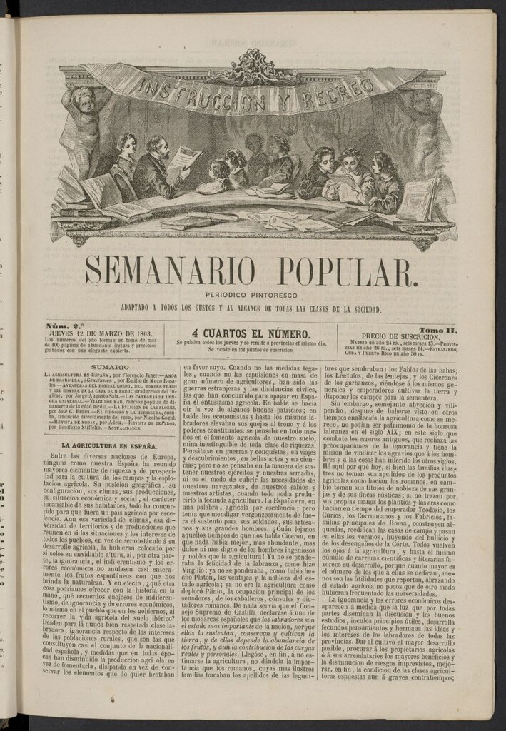 Miniatura de Semanario popular: periódico pintoresco del 12 de marzo de 1863, nº 2