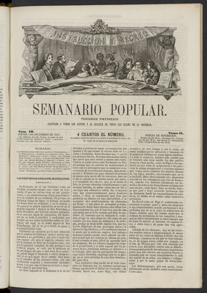 Miniatura de Semanario popular: periódico pintoresco del 3 de diciembre de 1863, nº 40