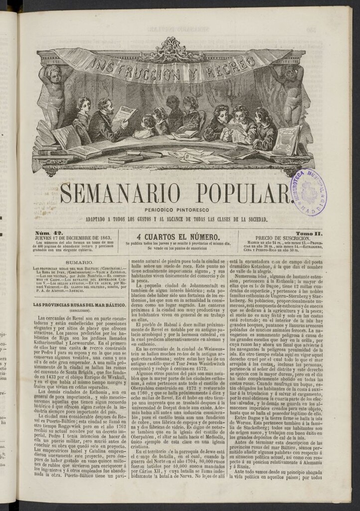 Miniatura de Semanario popular: periódico pintoresco del 17 de diciembre de 1863, nº 42