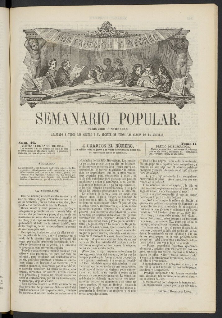 Miniatura de Semanario popular: periódico pintoresco del 14 de enero de 1864, nº 46