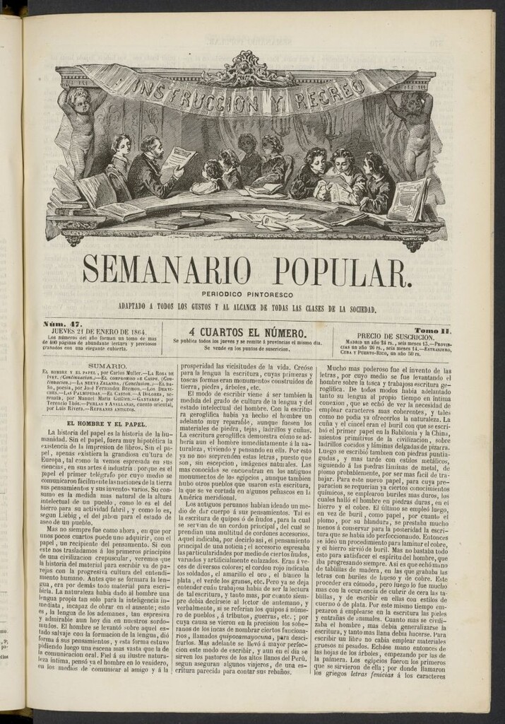 Miniatura de Semanario popular: periódico pintoresco del 21 de enero de 1864, nº 47