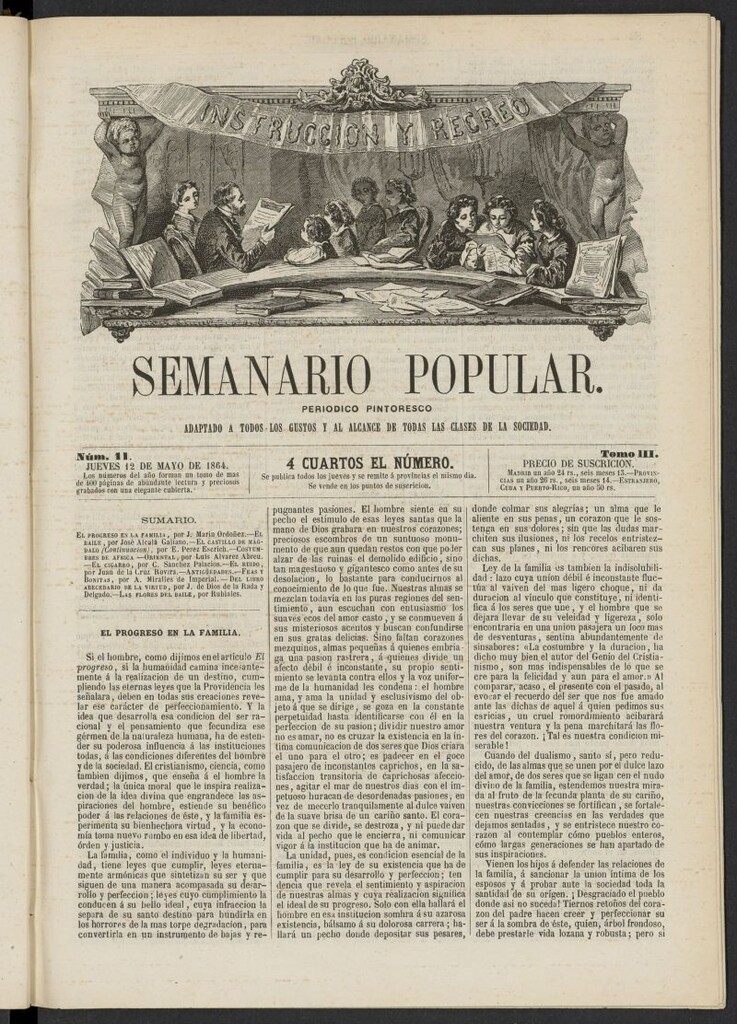 Miniatura de Semanario popular: periódico pintoresco del 12 de mayo de 1864, nº 11
