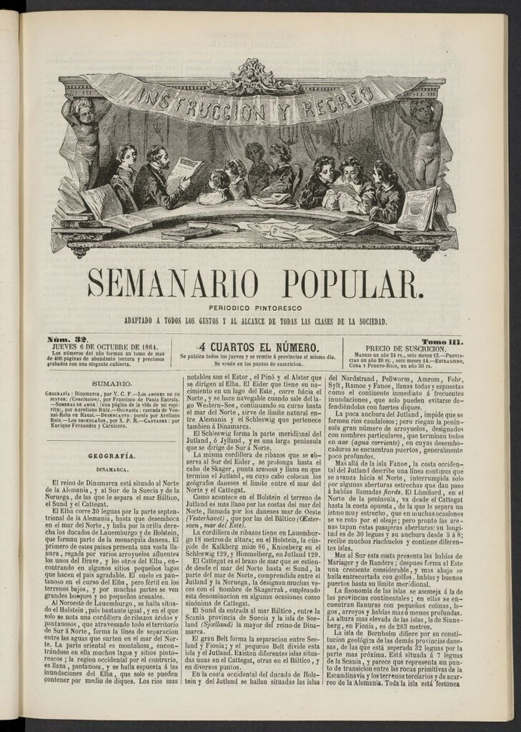 Miniatura de Semanario popular: periódico pintoresco del 6 de octubre de 1864, nº 32