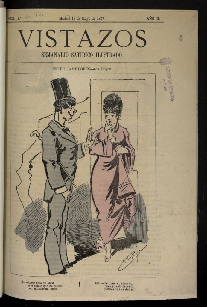 Miniatura de Vistazos: album revista quincenal de caricaturas del 13 de mayo de 1877