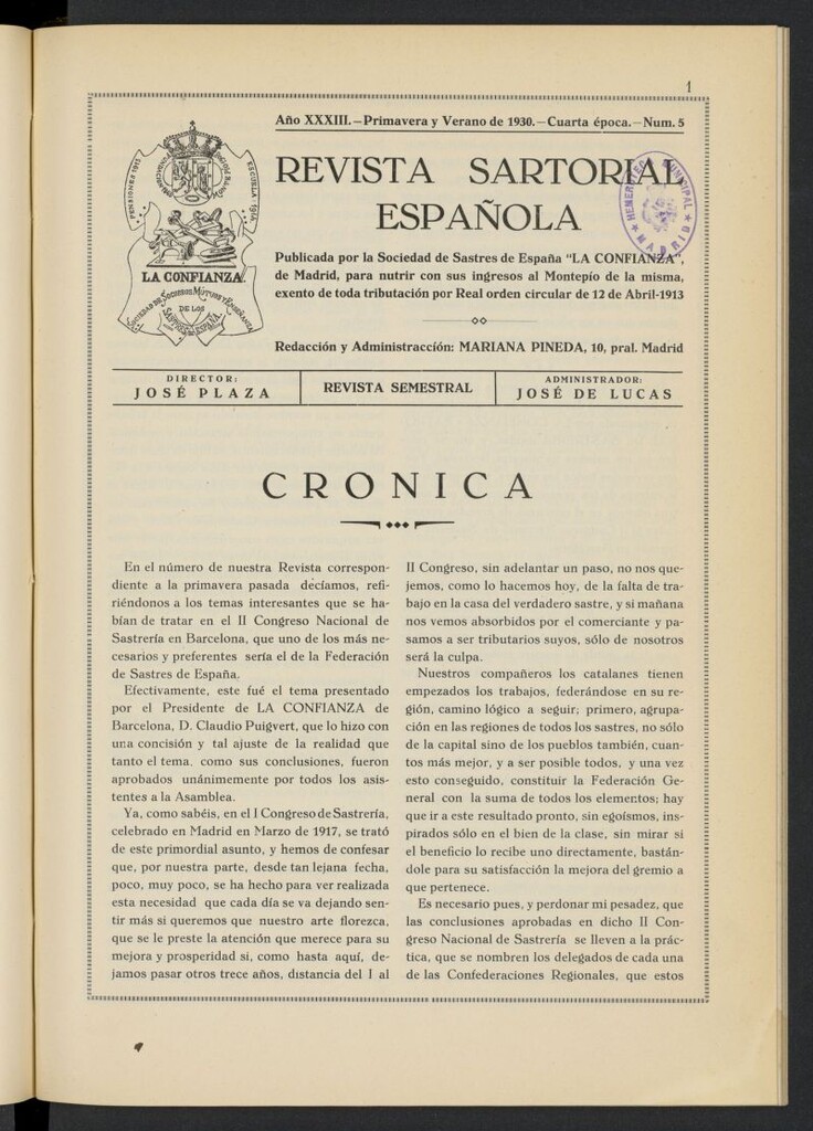 Miniatura de Revista Sartorial Española de primavera y verano de 1930, nº 5