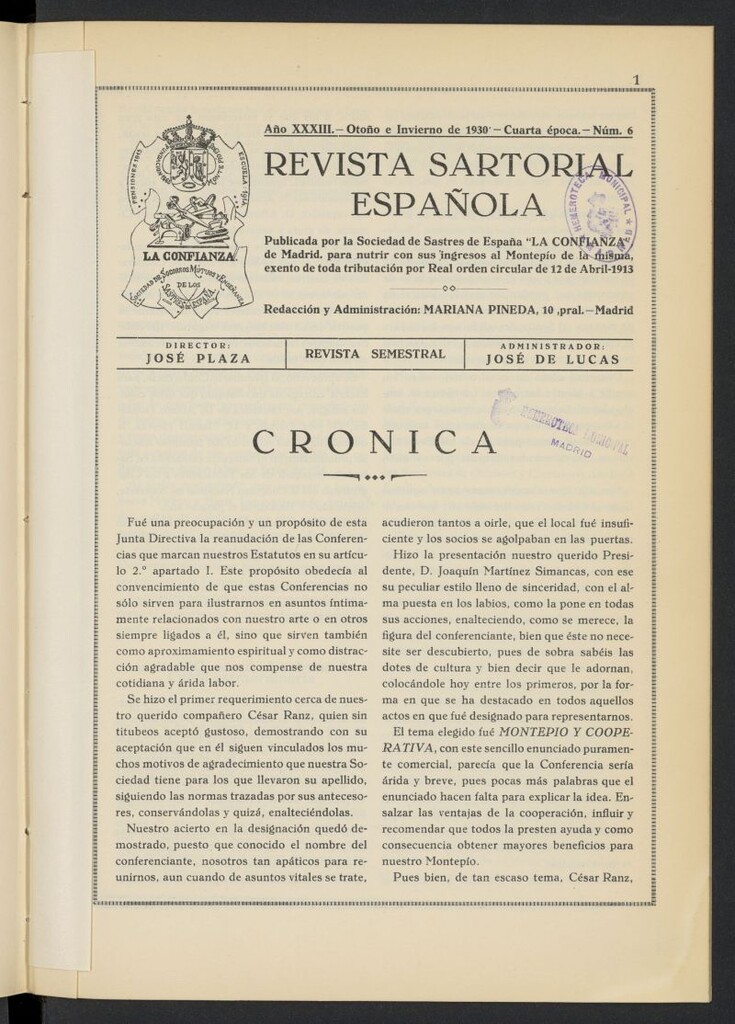 Miniatura de Revista Sartorial Española de otoño e invierno de 1930, nº 6