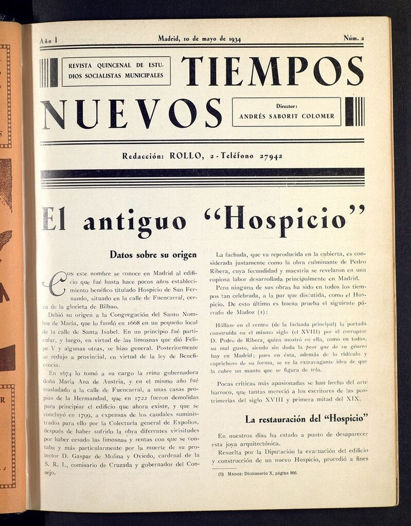 Miniatura de Tiempos Nuevos (Madrid. 1934) del 10 de mayo de 1934