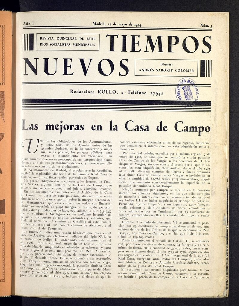Miniatura de Tiempos Nuevos (Madrid. 1934) del 25 de mayo de 1934