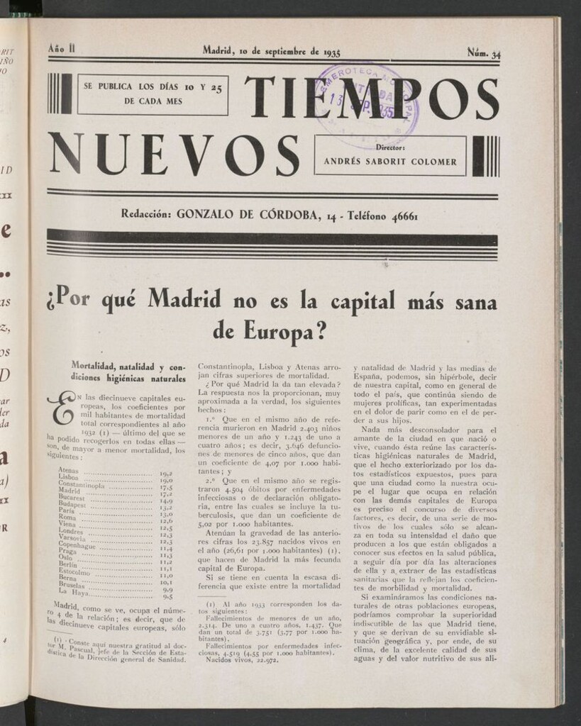 Miniatura de Tiempos Nuevos (Madrid. 1934) del 10 de septiembre de 1935