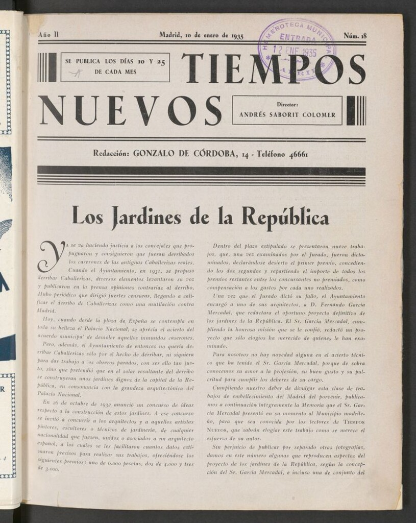 Miniatura de Tiempos Nuevos (Madrid. 1934) del 10 de enero de 1935