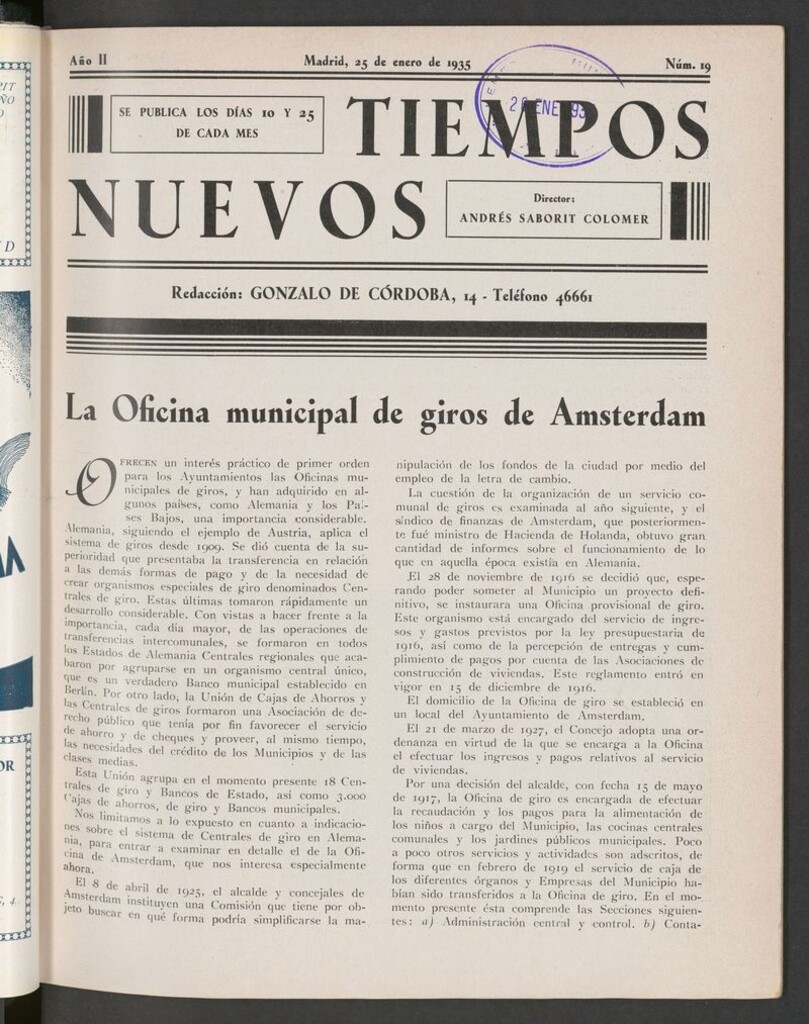 Miniatura de Tiempos Nuevos (Madrid. 1934) del 25 de enero de 1935