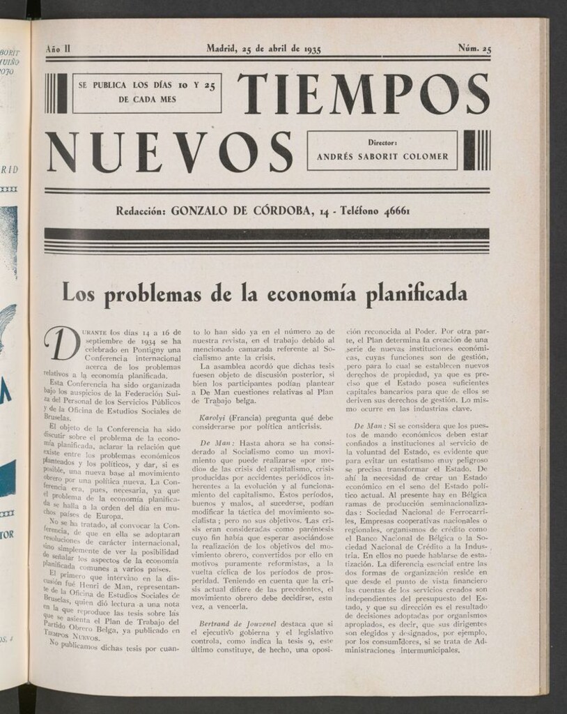 Miniatura de Tiempos Nuevos (Madrid. 1934) del 25 de abril de 1935