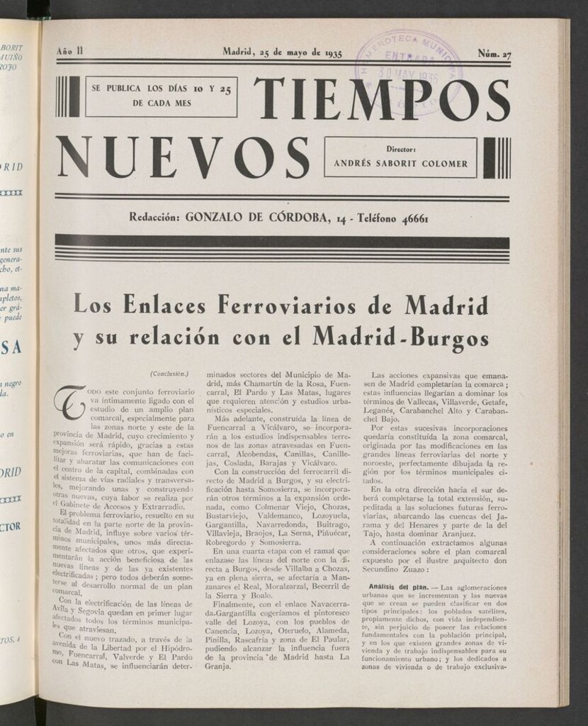 Miniatura de Tiempos Nuevos (Madrid. 1934) del 25 de mayo de 1935