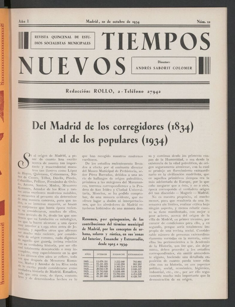 Miniatura de Tiempos Nuevos (Madrid, 1934) del 10 de octubre de 1934