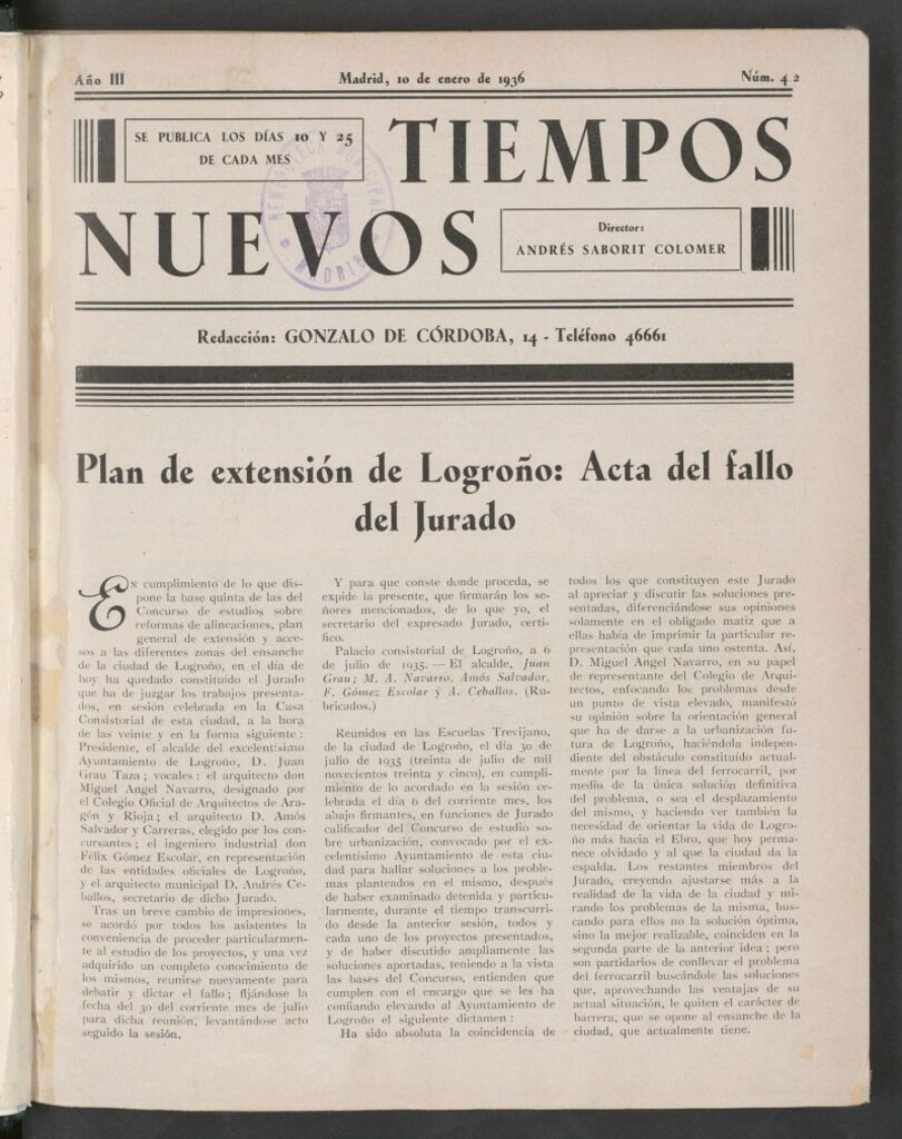 Miniatura de Tiempos Nuevos (Madrid, 1934) del 10 de enero de 1936