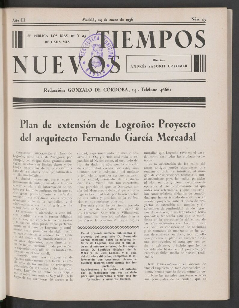 Miniatura de Tiempos Nuevos (Madrid, 1934) del 25 de enero de 1936