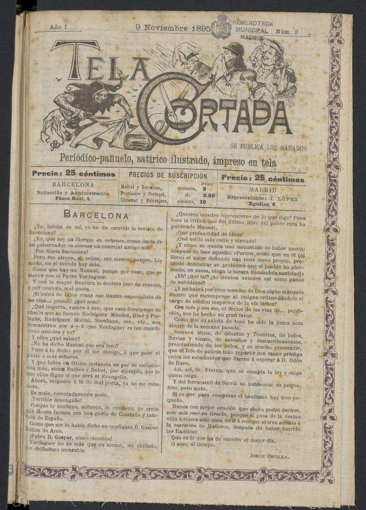 Miniatura de Tela Cortada del 9 de noviembre de 1895