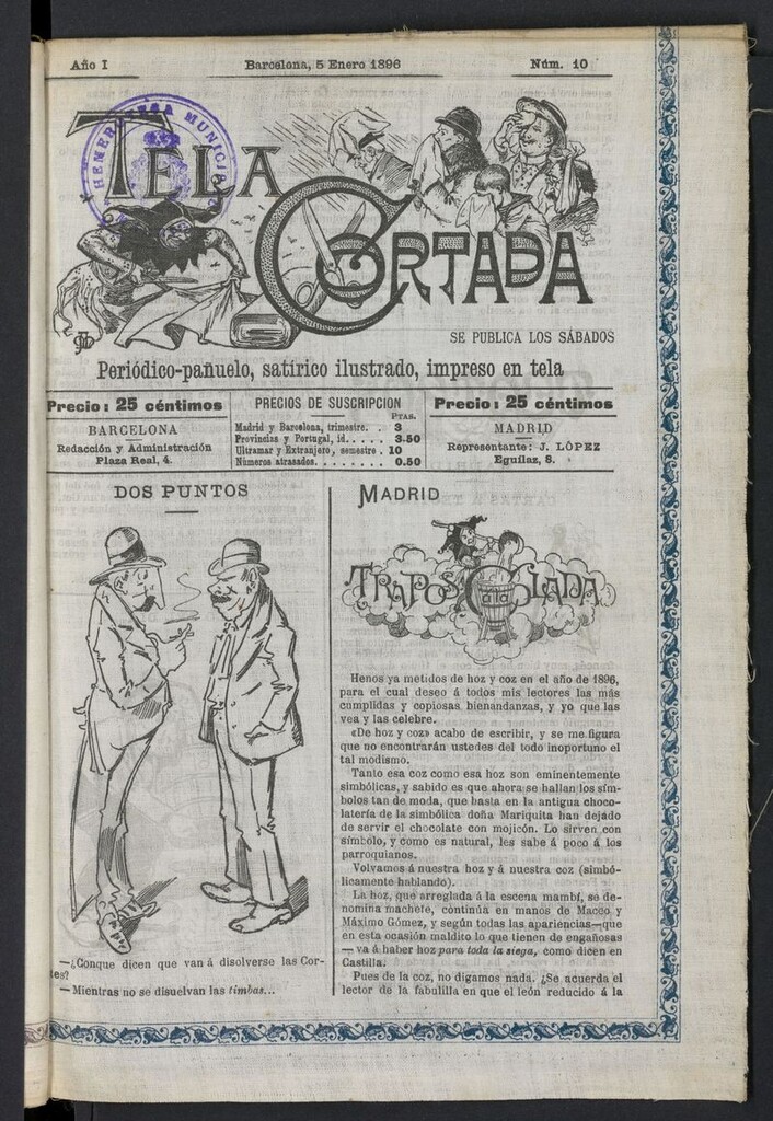 Miniatura de Tela Cortada del 5 de enero de 1896