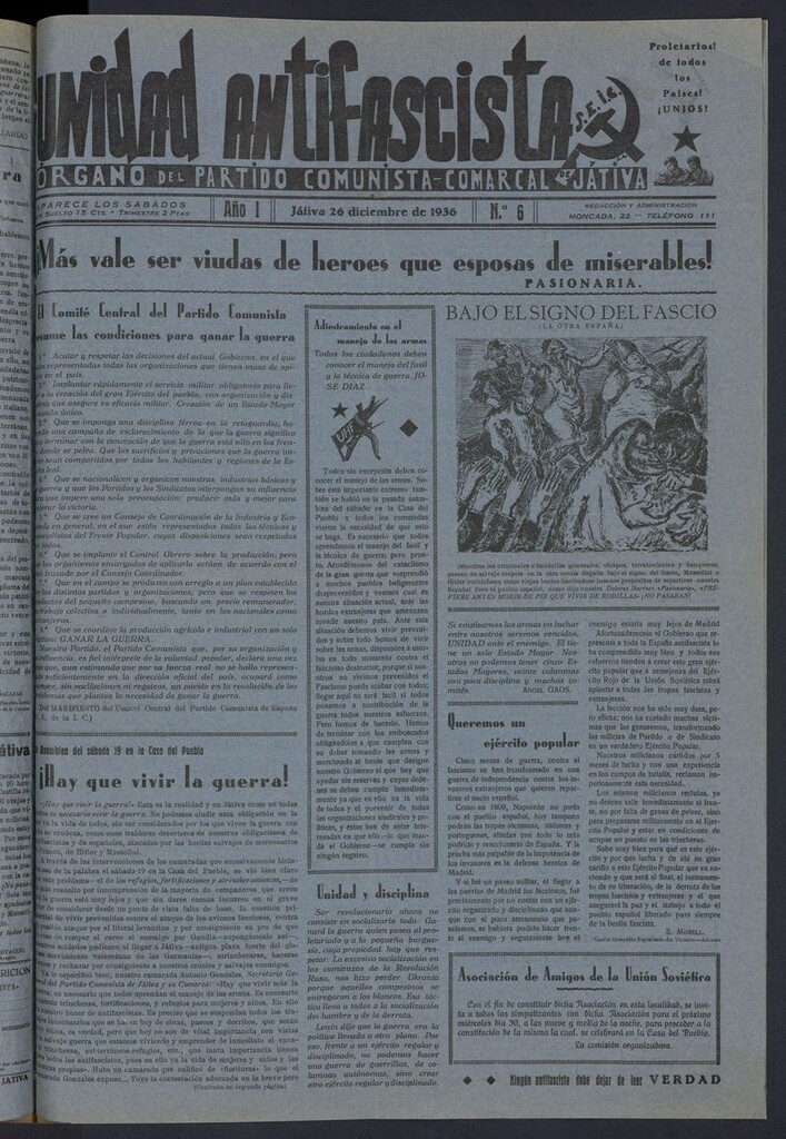 Miniatura de Unidad Antifascista del 26 de diciembre de 1936