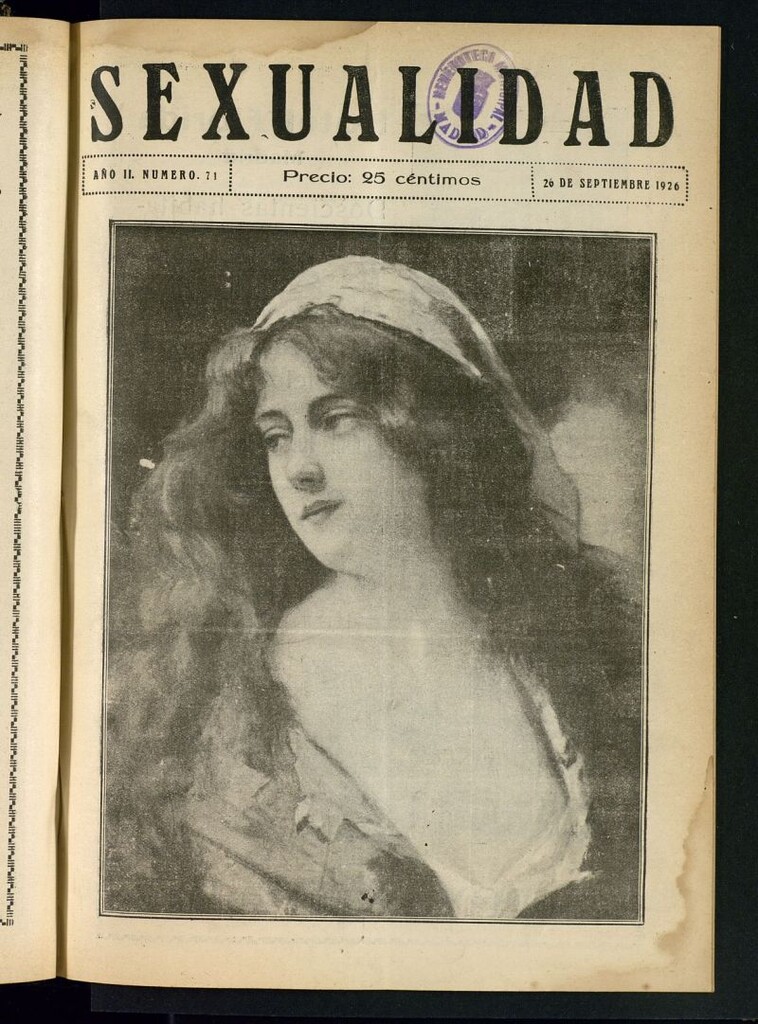 Miniatura de Sexualidad: Revista Ilustrada de Divulgación de Psicopatología Sexual del 26 de septiembre de 1926