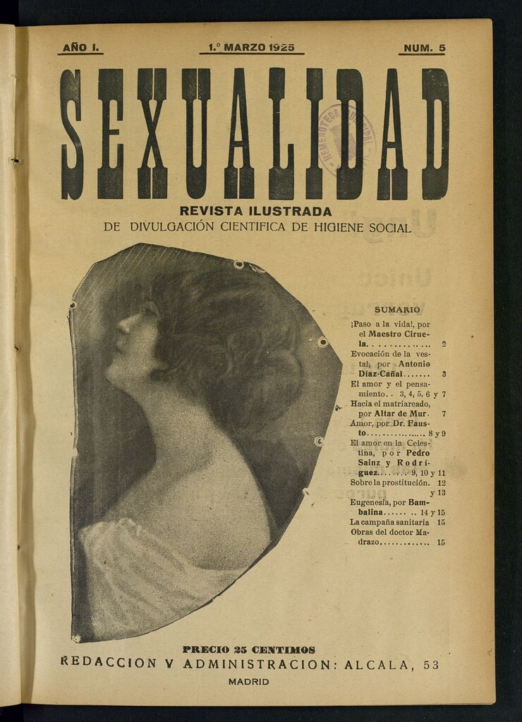 Miniatura de Sexualidad: Revista ilustrada de Divulgación de Psicología Sexual del 1 de marzo de 1925