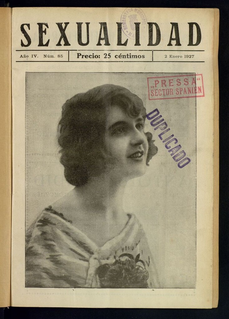 Miniatura de Sexualidad: Revista Ilustrada de Divulgación de Psicopatología Sexual del 2 de enero de 1927