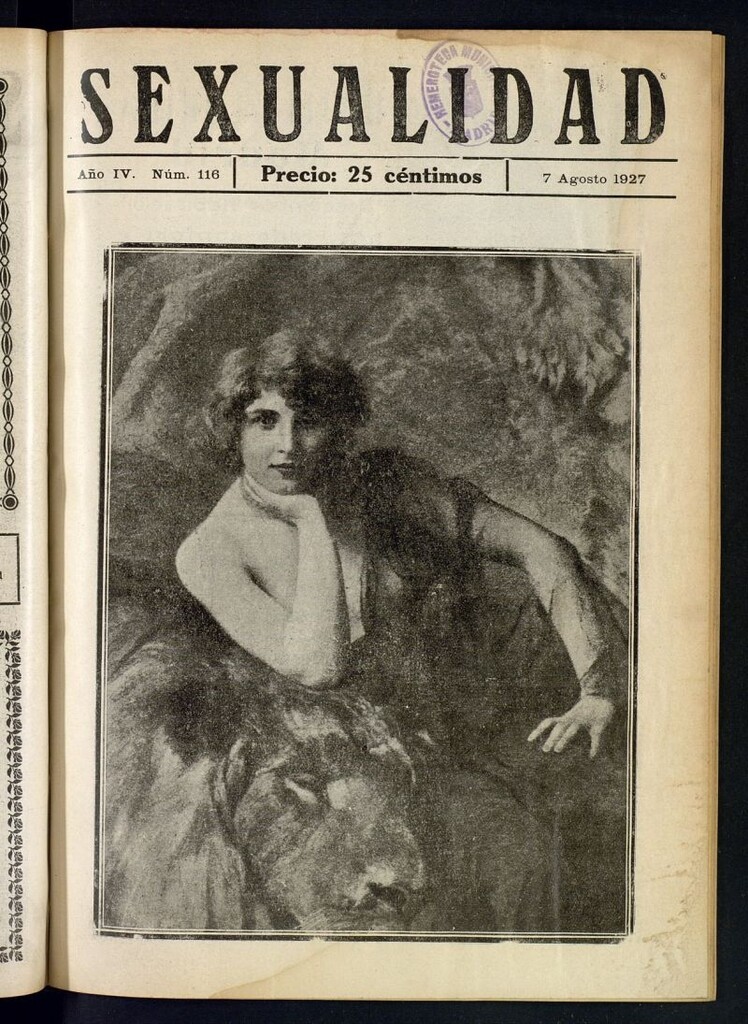 Miniatura de Sexualidad: Revista Ilustrada de Divulgación de Psicopatología Sexual del 7 de agosto de 1927