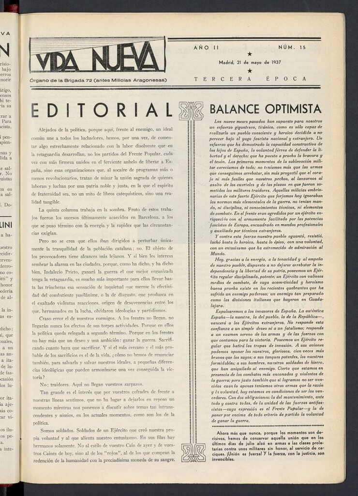 Miniatura de Vida Nueva (Madrid, 1937) del 21 de mayo de 1937