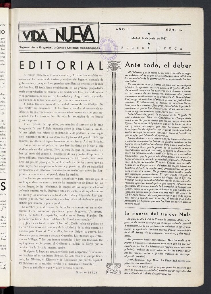 Miniatura de Vida Nueva (Madrid, 1937) del 6 de junio de 1937