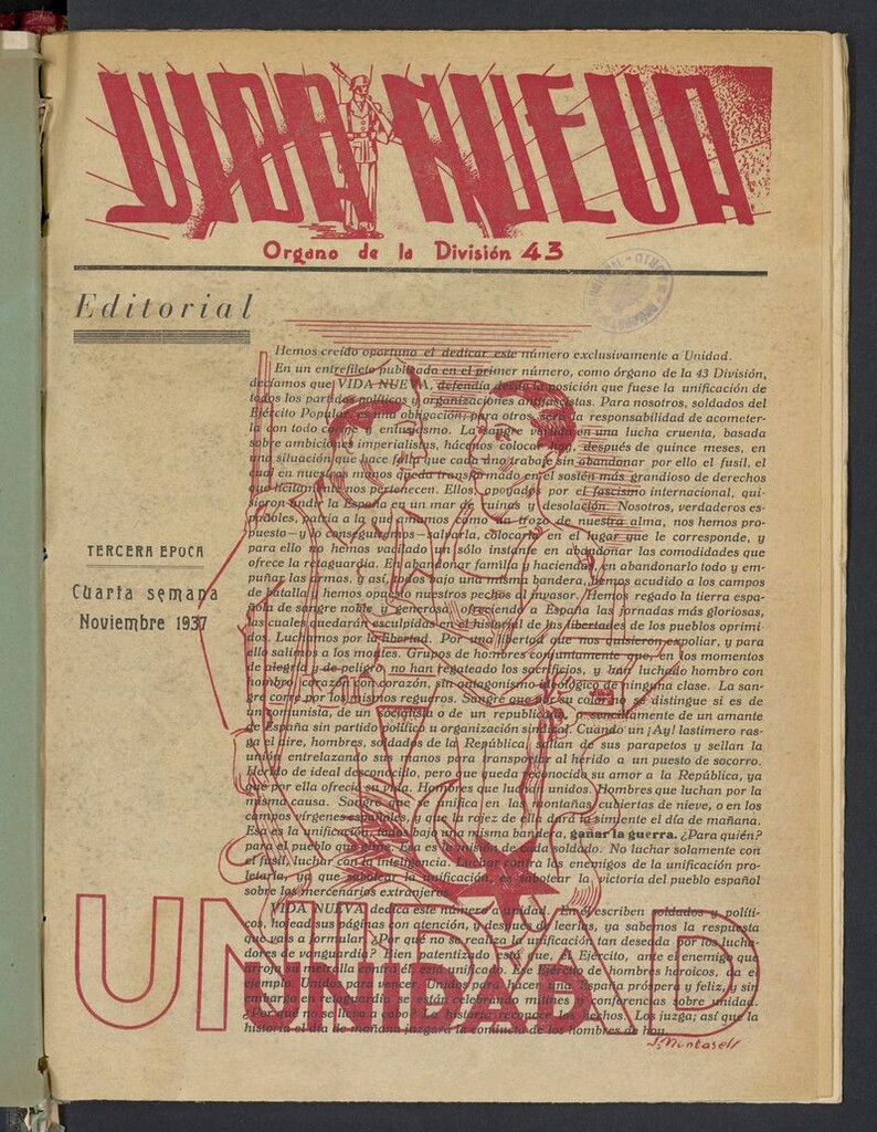 Miniatura de Vida Nueva (Boltaña. 1937) de la cuarta semana de noviembre de 1937