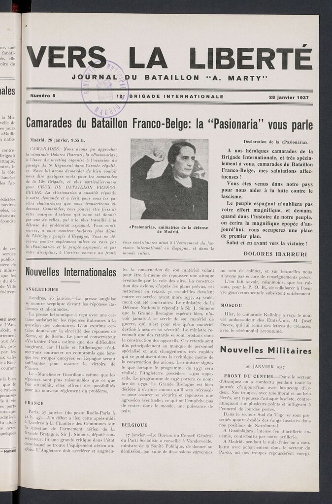 Miniatura de Vers la liberté del 28 de enero de 1937