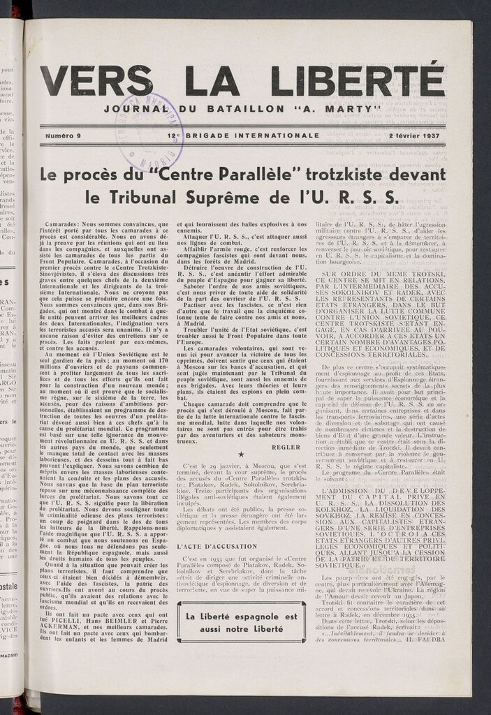 Miniatura de Vers la liberté del 2 de febrero de 1937
