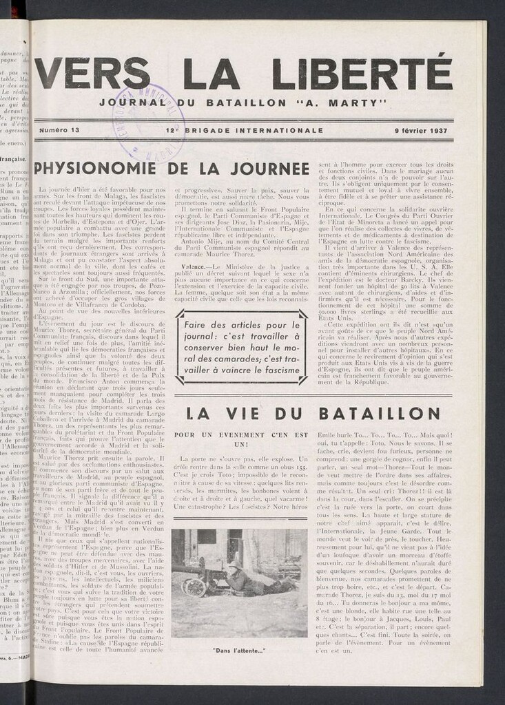 Miniatura de Vers la liberté del 9 de febrero de 1937