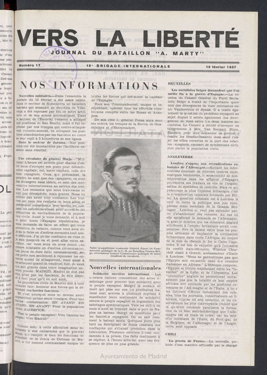 Miniatura de Vers la liberté del 19 de febrero de 1937