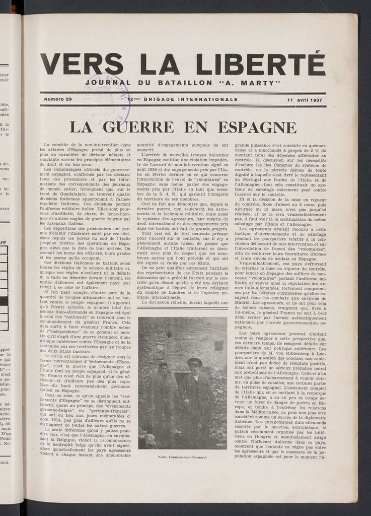Miniatura de Vers la liberté del 11 de abril de 1937