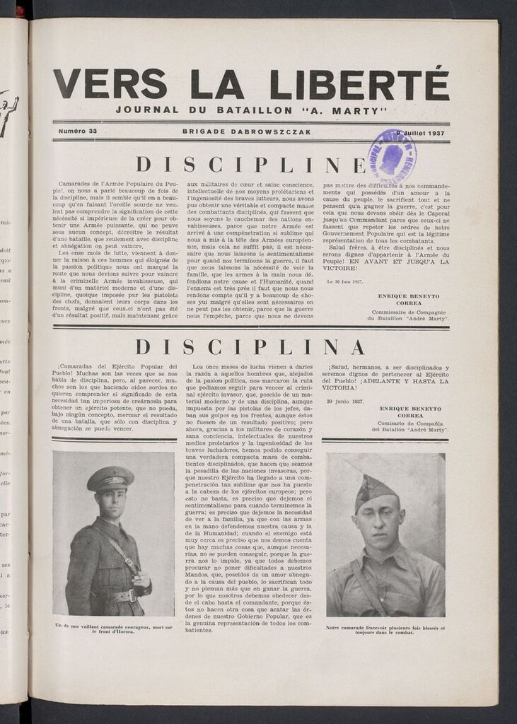 Miniatura de Vers la liberté del 9 de julio de 1937