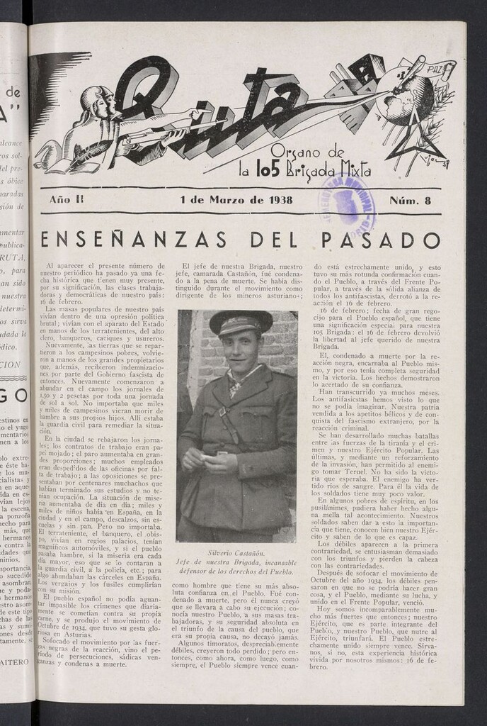 Miniatura de Ruta: órgano de la 105 Brigada Mixta del 1 de marzo de 1938