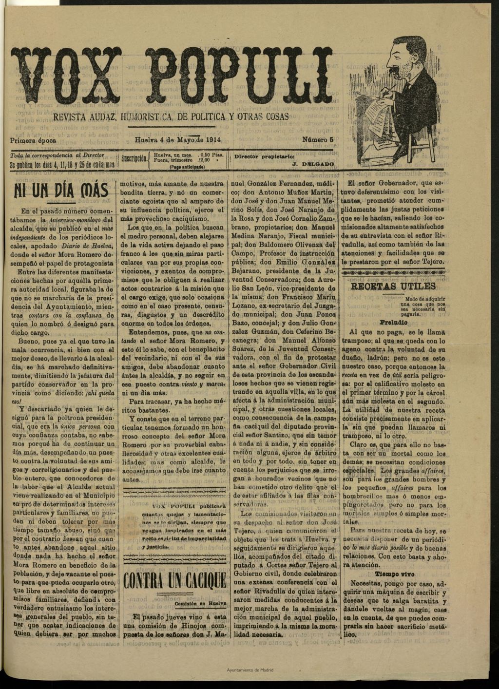 Miniatura de Vox Populi (Huelva, 1914) del 4 de mayo de 1914